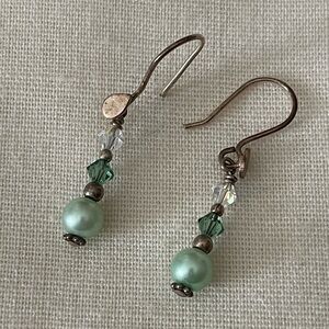Elegant Green and Silver Earrings